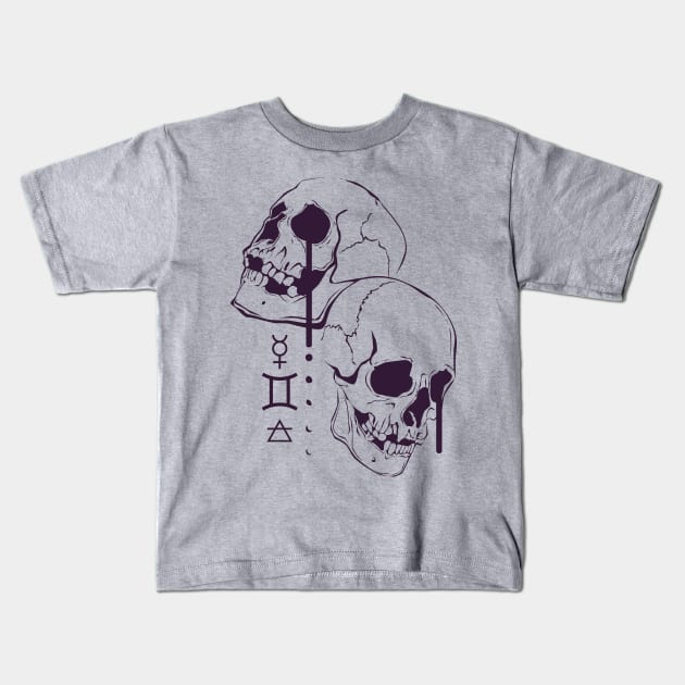 Horoscope: Gemini (dark) Kids T-Shirt by Von Kowen